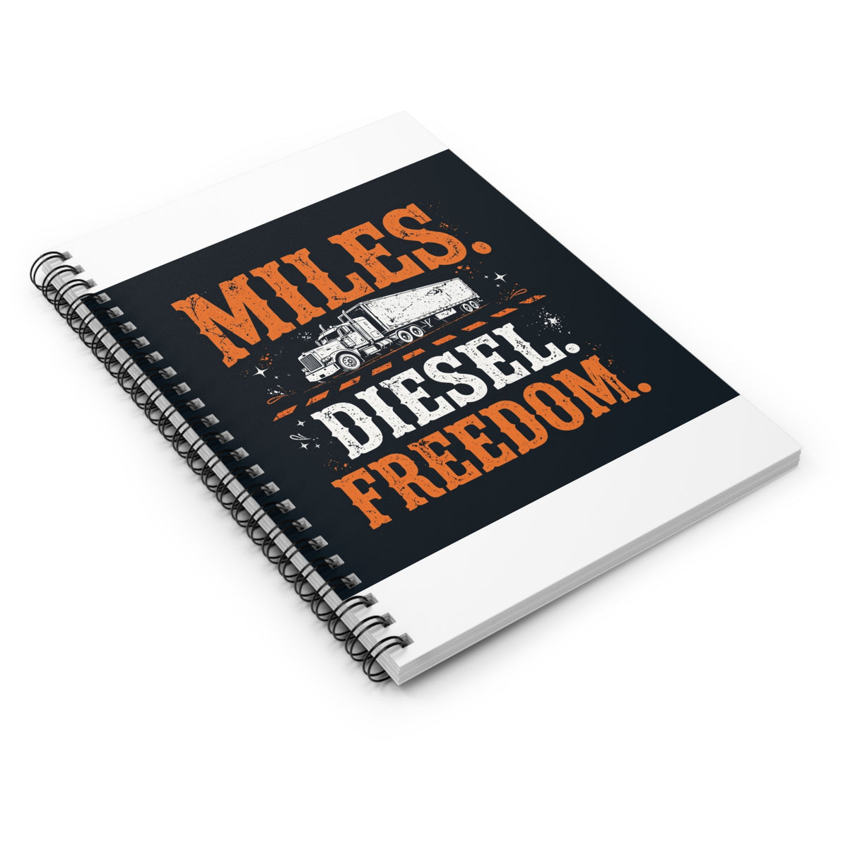 Miles Diesel Freedom Trucker Spiral Notebook