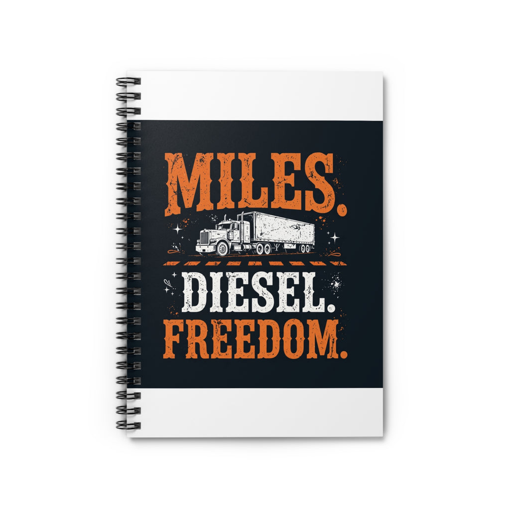 Miles Diesel Freedom Trucker Spiral Notebook