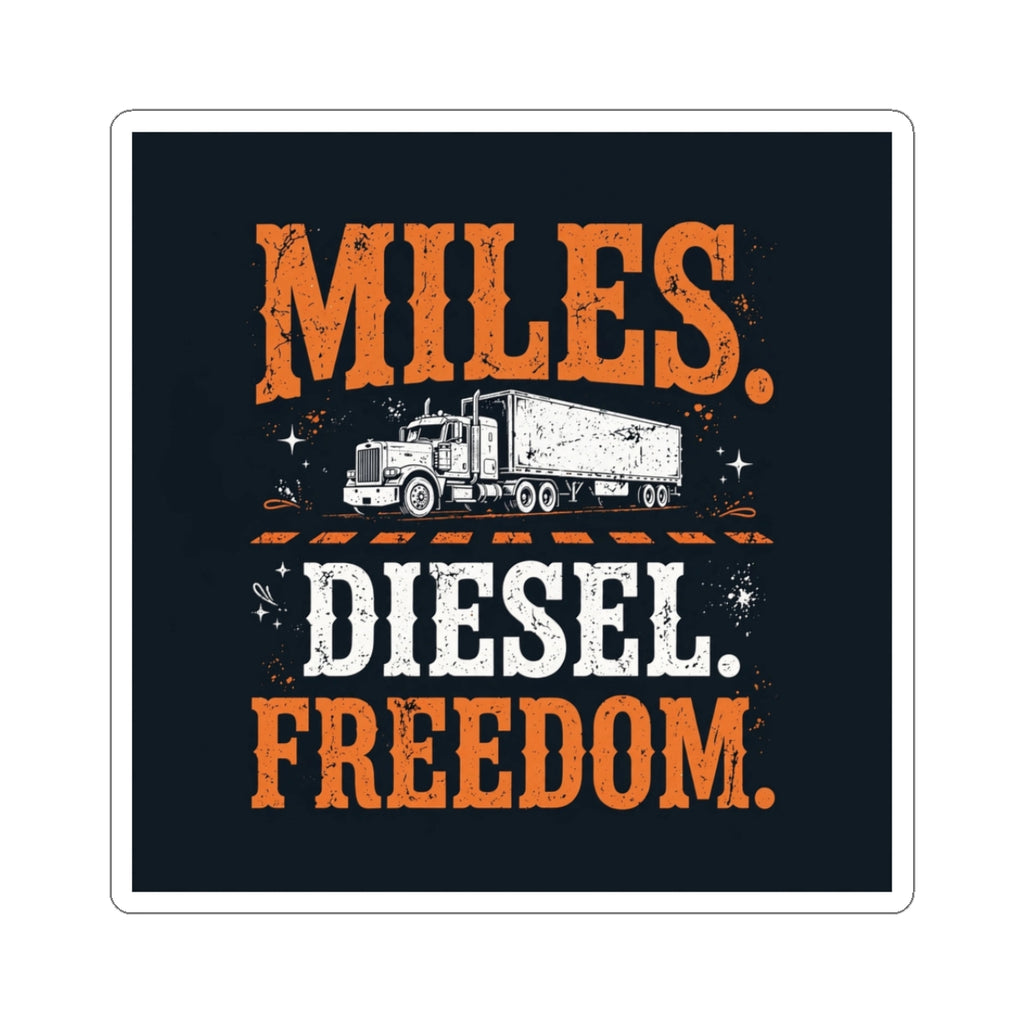 Miles Diesel Freedom Trucker Kiss-Cut Sticker