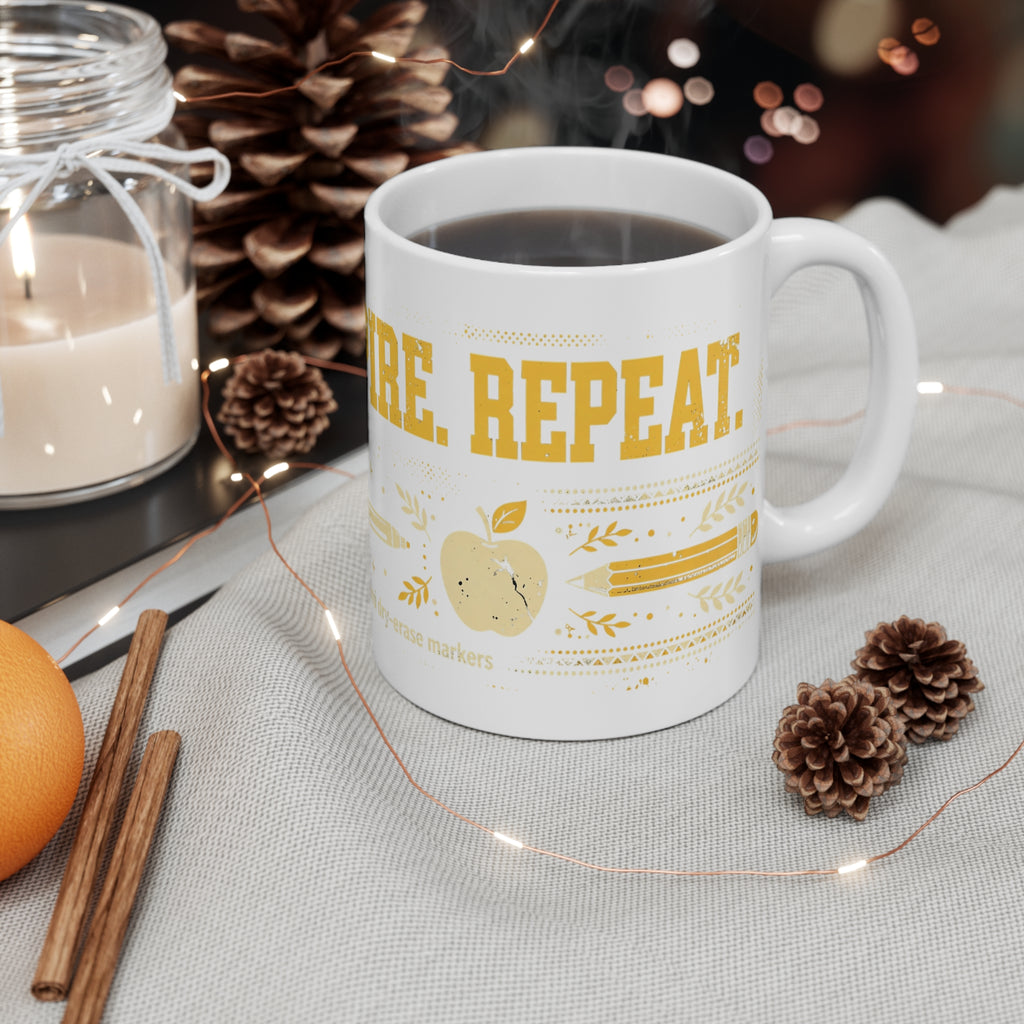 Teach Inspire Repeat Teacher Coffee Mug
